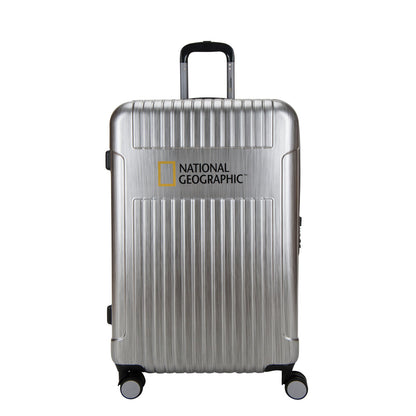 National Geographic Transit L - Voorkant Zilver hard reiskoffer | luggage4u.be