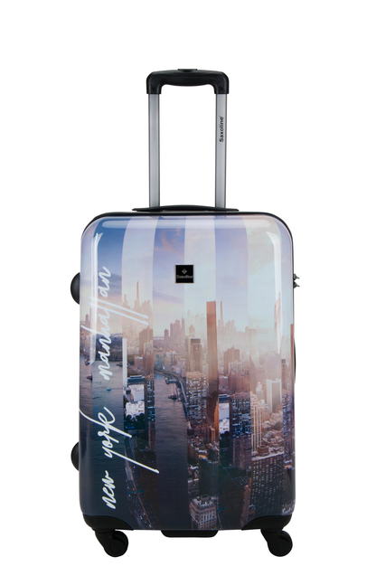 Saxoline M - Voorkant Manhattan Print hard reiskoffer | luggage4u.be