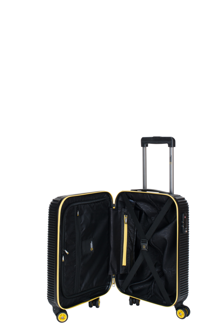 National Geographic Abroad S - Binnenkant Zwart hard reiskoffer | luggage4u.be