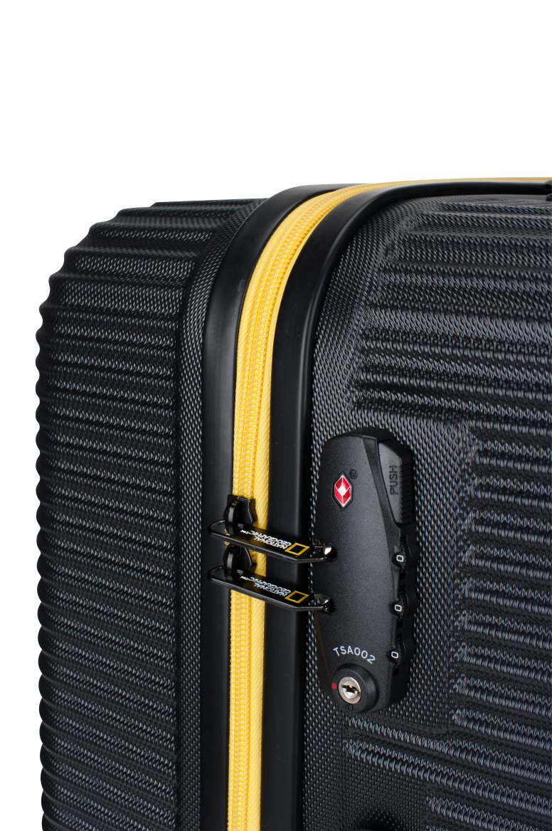 National Geographic Abroad S - TSA-Slot Aanzicht Zwart hard reiskoffer | luggage4u.be