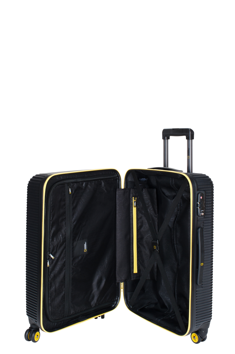 National Geographic Abroad M - Binnenkant Zwart hard reiskoffer | luggage4u.be