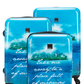 Saxoline Blue - Voorkant Island Print hard reiskofferset | luggage4u.be