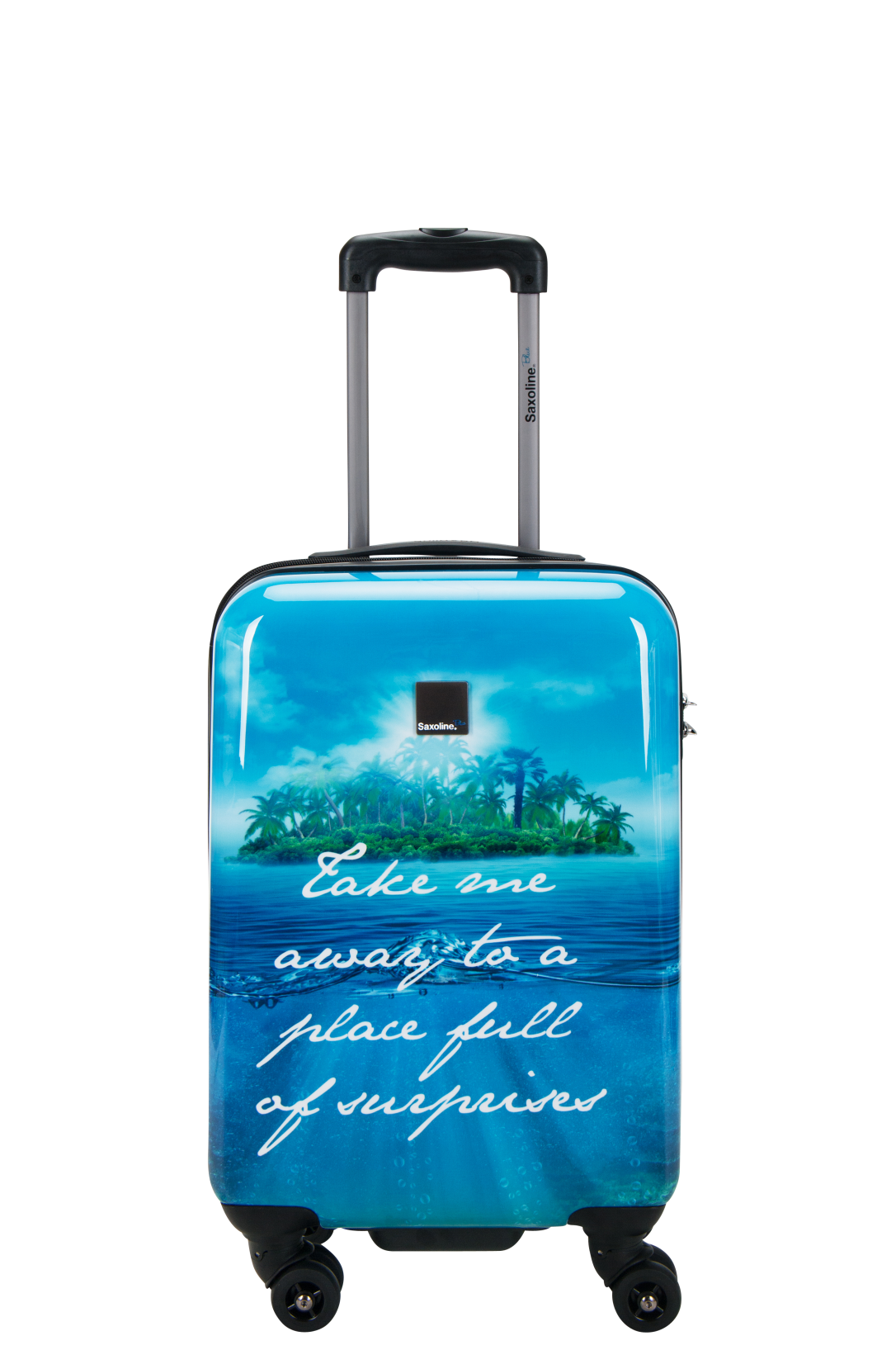 Saxoline Blue S - Voorkant Island Print hard reiskoffer | luggage4u.be