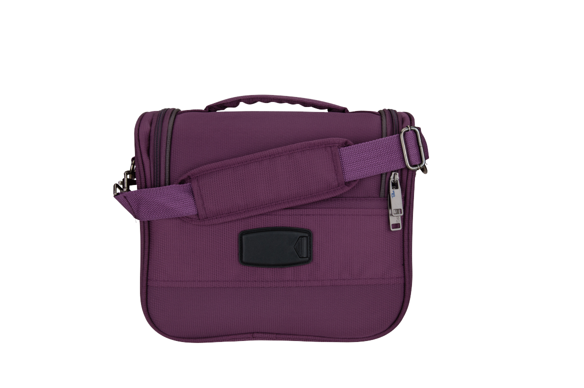 Saxoline Blue Alpine - Achterkant Aubergine cosmetica tas | luggage4u.be