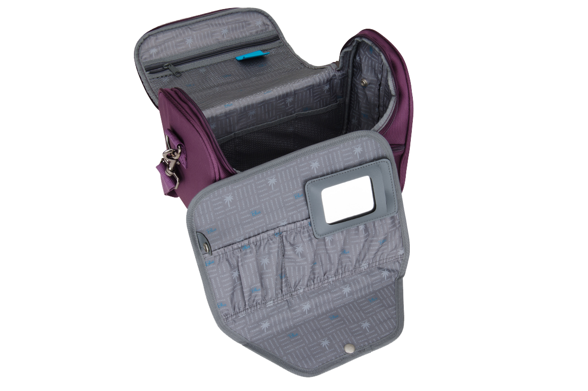 Saxoline Blue Alpine - Binnenkant Aubergine cosmetica tas | luggage4u.be