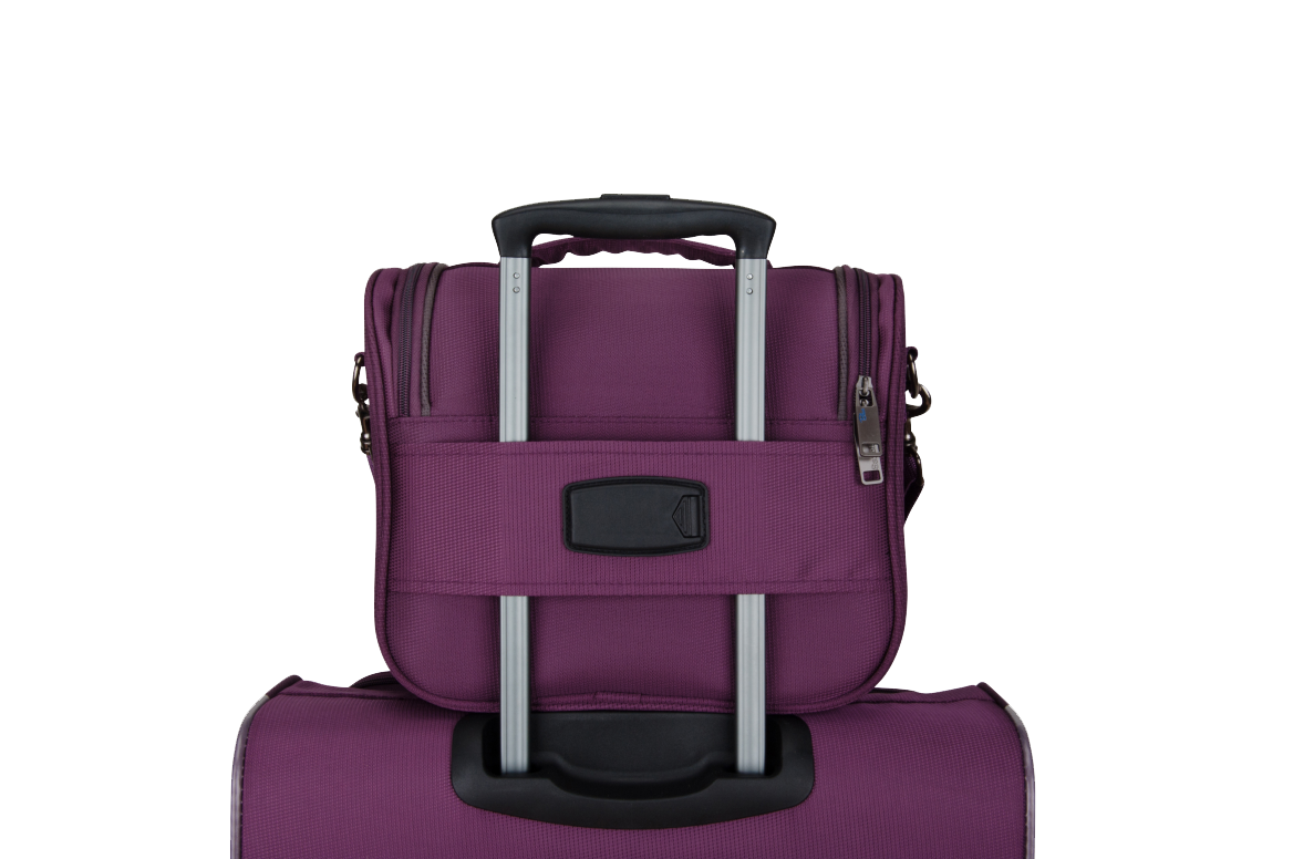 Saxoline Blue Alpine - Achterkant Aubergine cosmetica tas | luggage4u.be