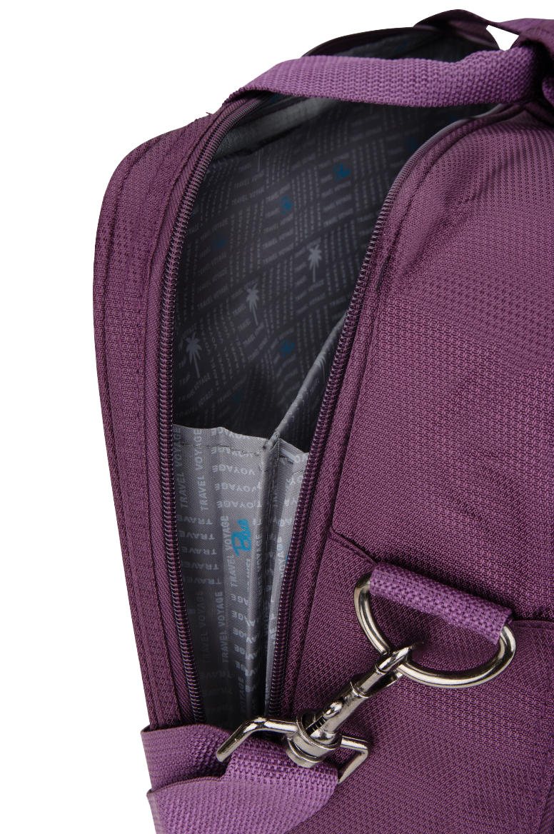 Saxoline Blue - Zijkant Aubergine reistas | luggage4u.be
