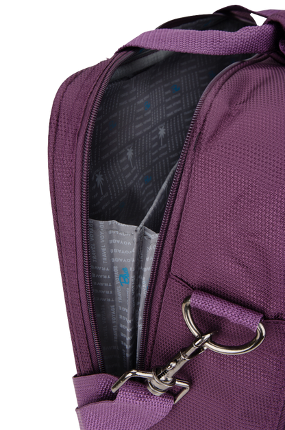 Saxoline Blue - Zijkant Aubergine reistas | luggage4u.be