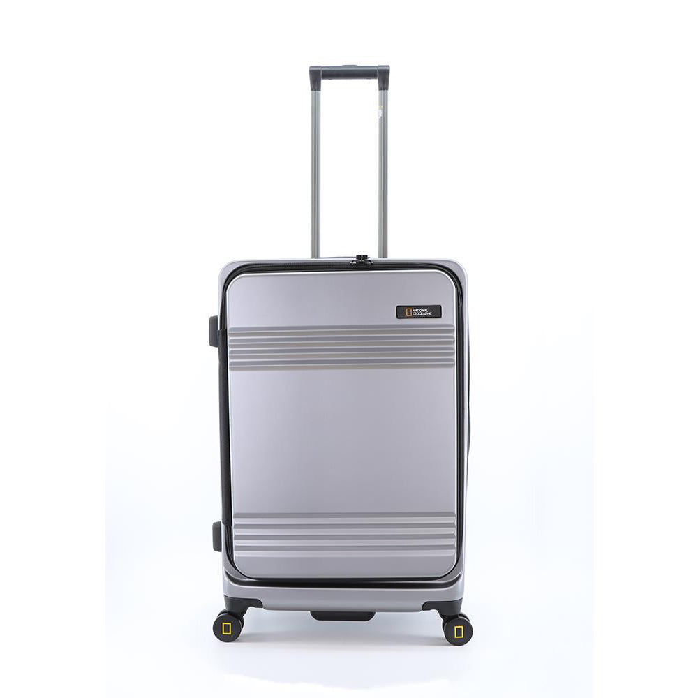 National Geographic Lodge M - Voorkant Zilver hard reiskoffer | luggage4u.be