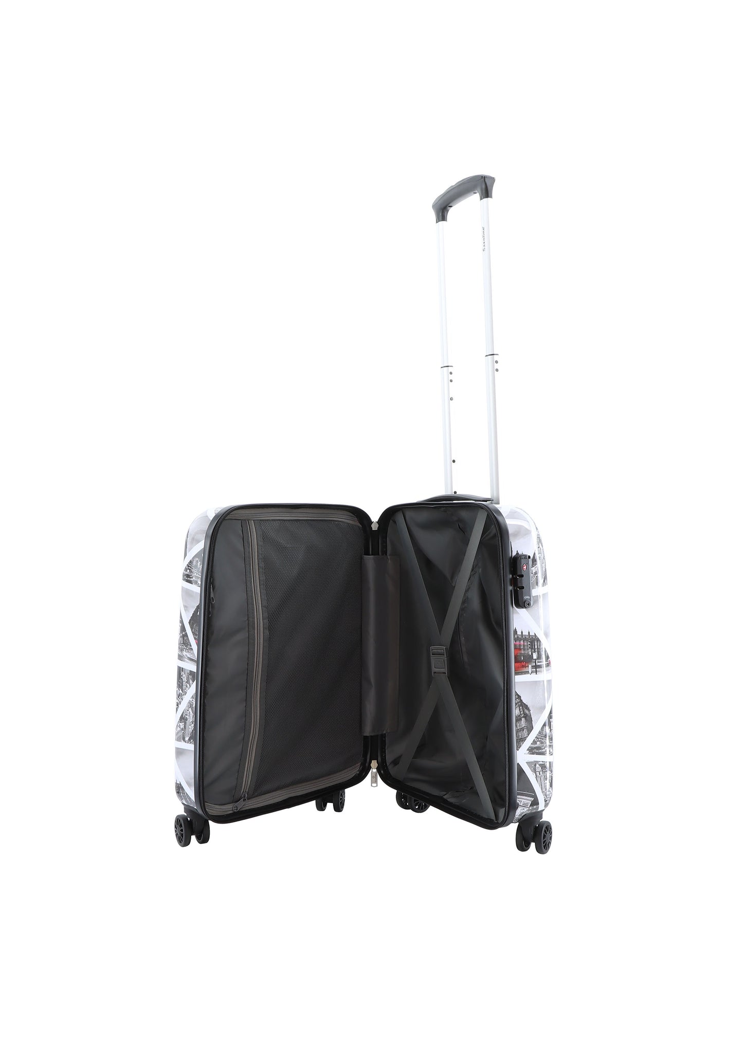 Valise rigide pour bagage à main Saxoline / Trolley / Valise de voyage - 55cm (Petite) - Impression de villes 