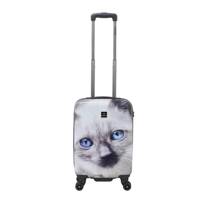 Saxoline White Cat S harde koffer bedrukt hard reiskoffer