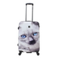 Saxoline Ensemble de valises rigides 3 pièces / Ensemble de valises de voyage / Ensemble de chariots - Imprimé chat blanc