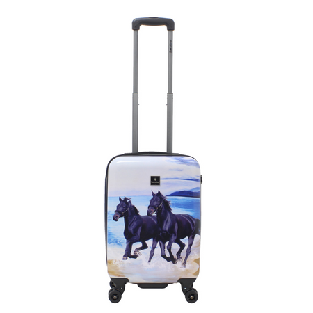 Saxoline Handbagage Harde Koffer / Trolley / Reiskoffer - 54cm (Small) - Black Horse Print
