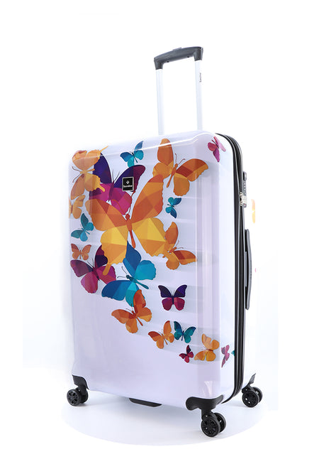 Saxoline Harde Koffer / Trolley / Reiskoffer - 76 cm (Large) - Butterfly Fun Print