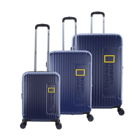 National Geographic Harde Kofferset 3-Delig / Reiskofferset / Trolleyset - Canyon - Blauw