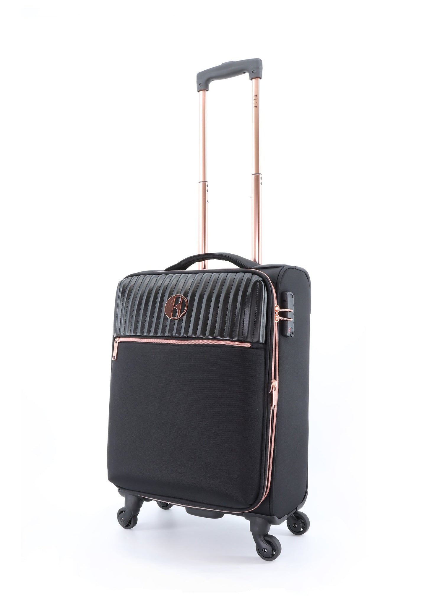 ELLE Gaint S - Voorkant Zwart zacht reiskoffer | luggage4u.be