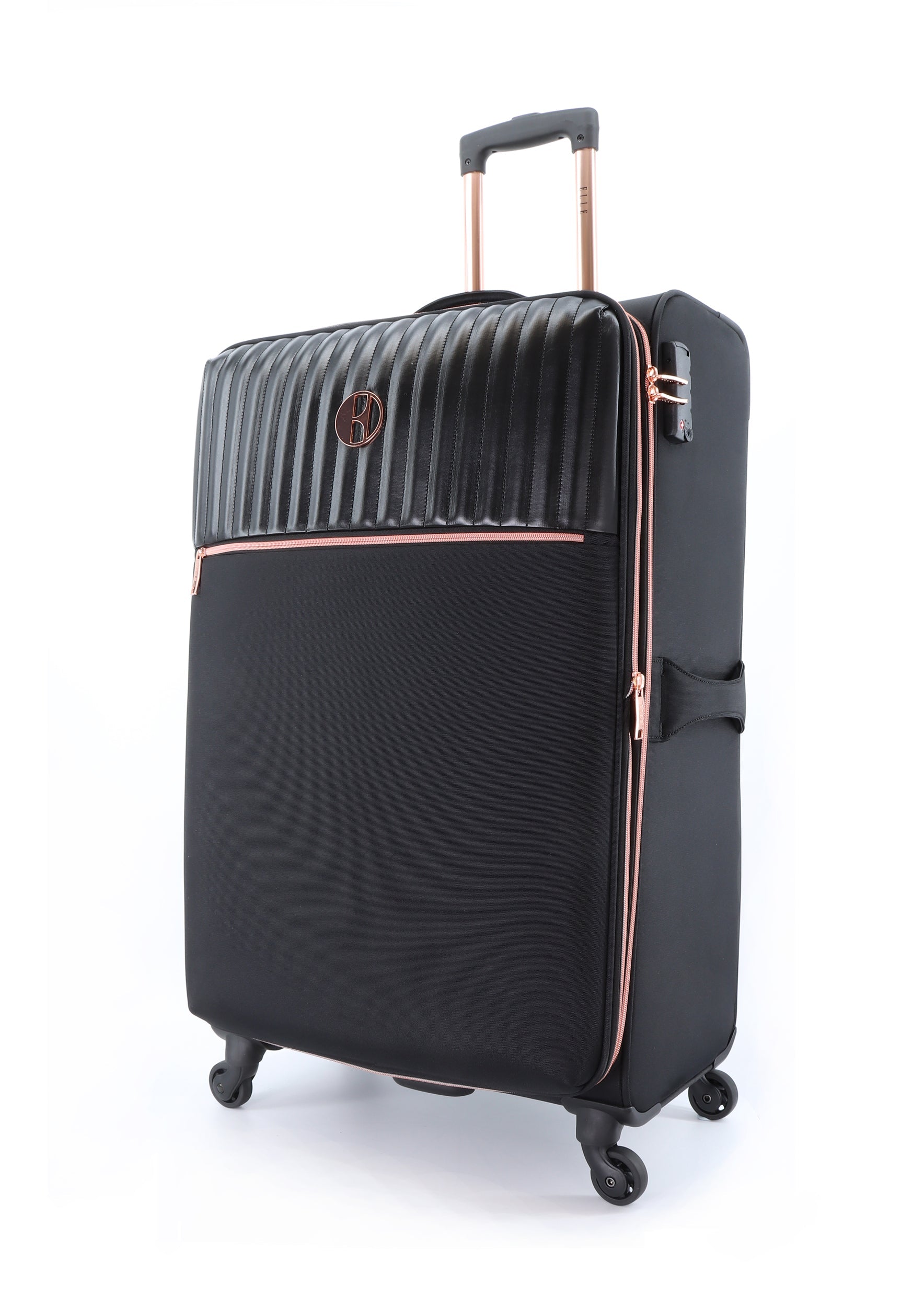 ELLE Gaint L - Voorkant Zwart zacht reiskoffer | luggage4u.be