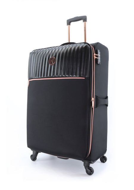 ELLE Zachte Koffer / Trolley / Reiskoffer -75 cm (Large) - Giant - Zwart