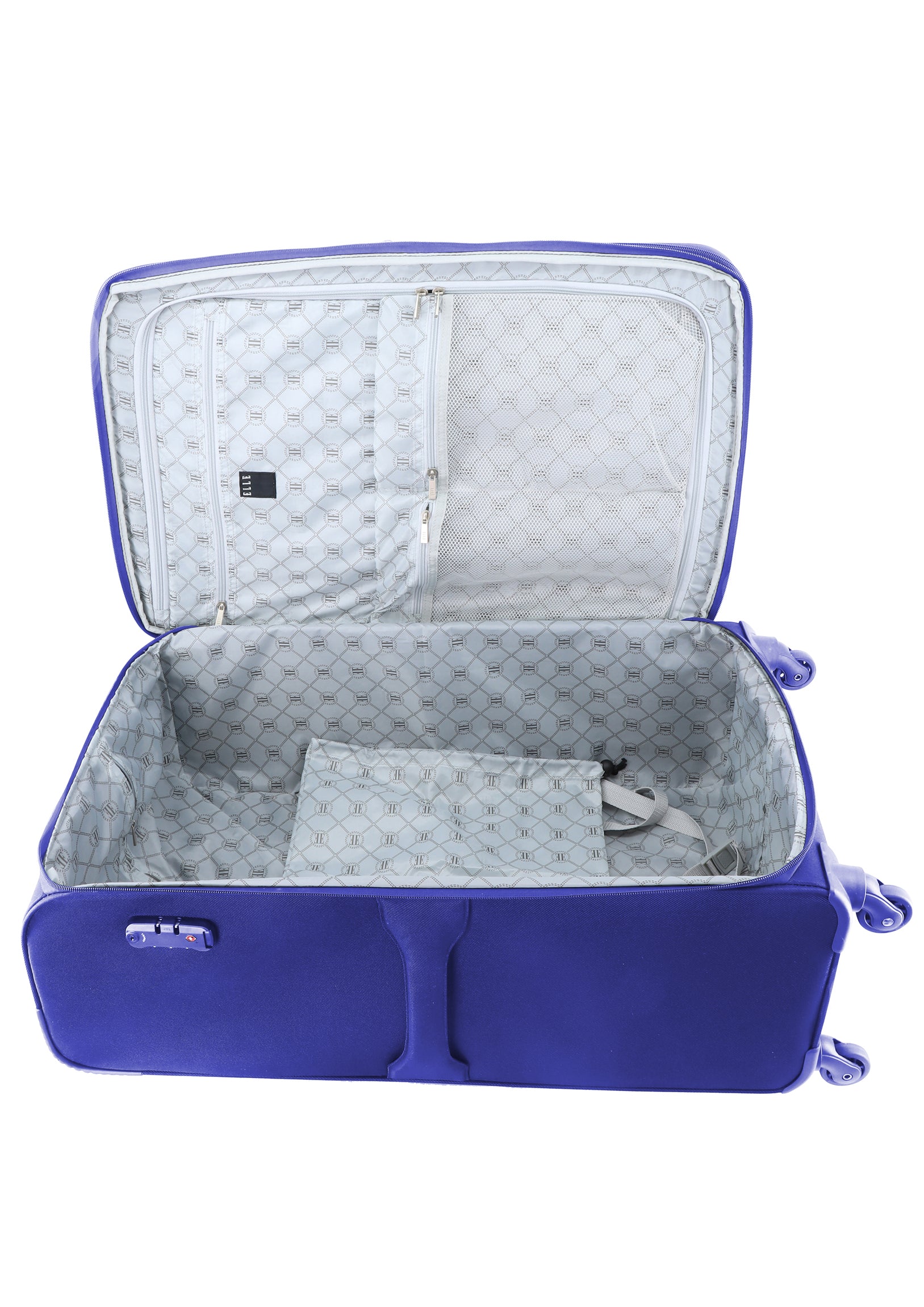 ELLE Mode - Binnnenkant Blauw zachte reiskoffer | luggage4u.be