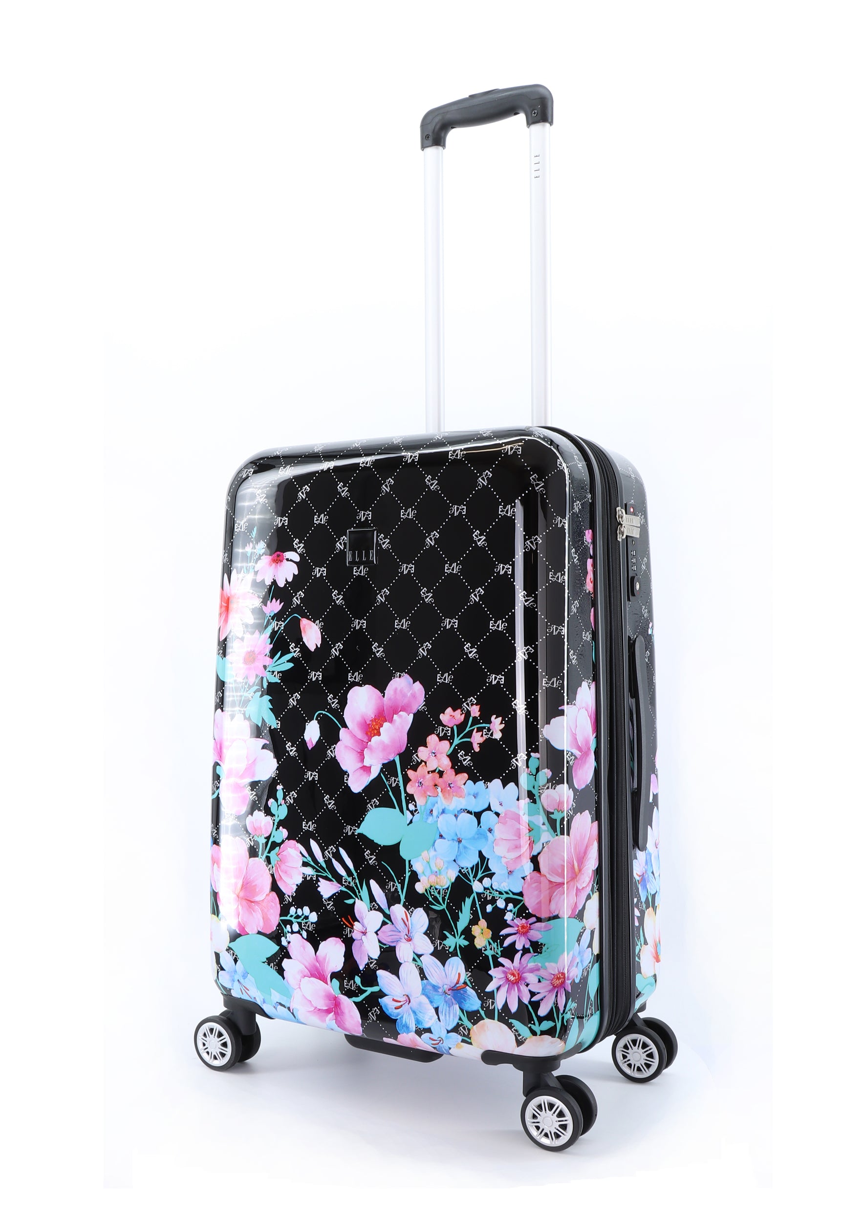 ELLE Bouquet M - Voorkant Zwart hard reiskoffer | luggage4u.be