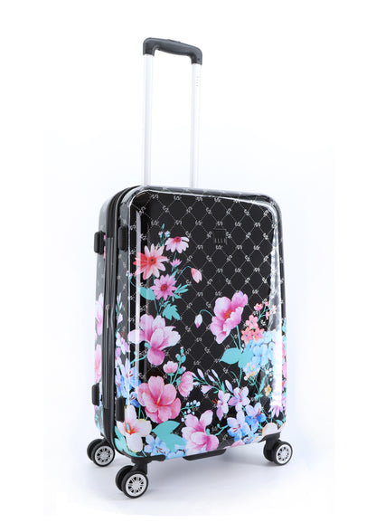 ELLE Bouquet M - Voorkant Zwart hard reiskoffer | luggage4u.be