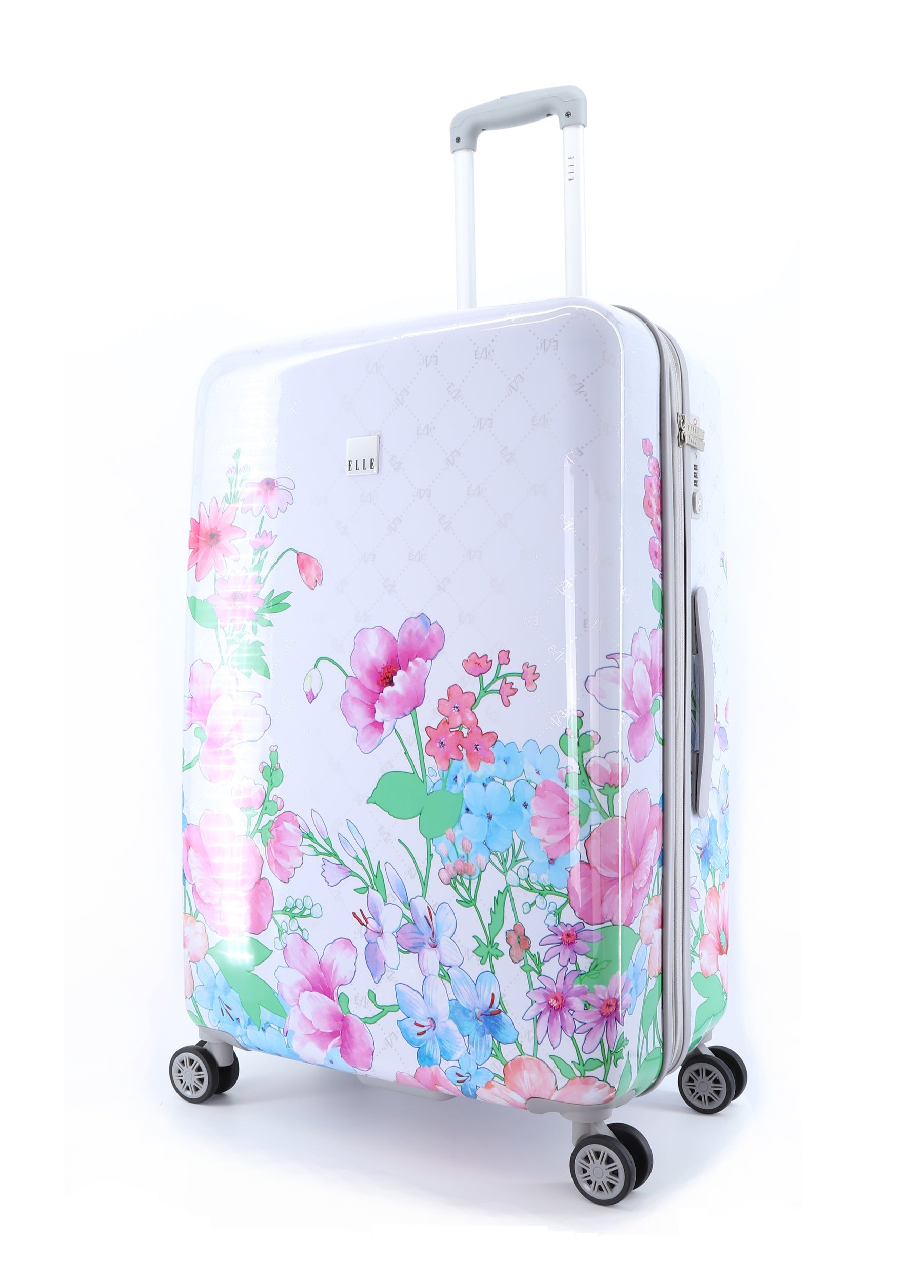 ELLE Bouquet - Voorkant Wit Hard reiskoffer | luggage4u.be