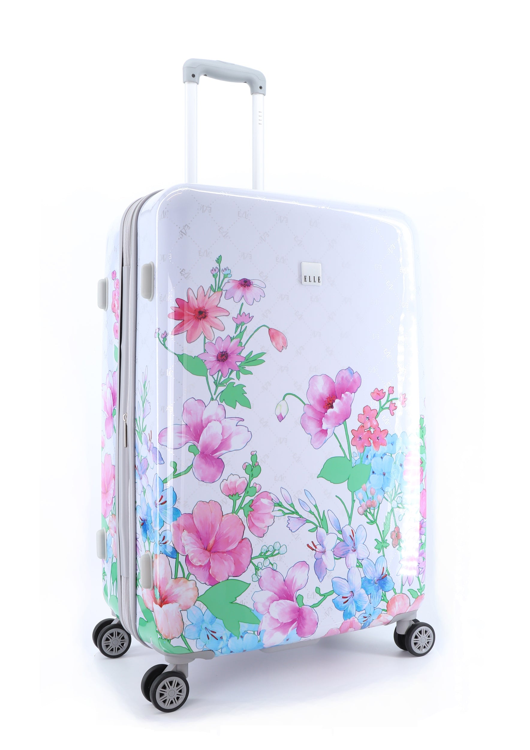 ELLE Bouquet - Voorkant Wit Hard reiskoffer | luggage4u.be