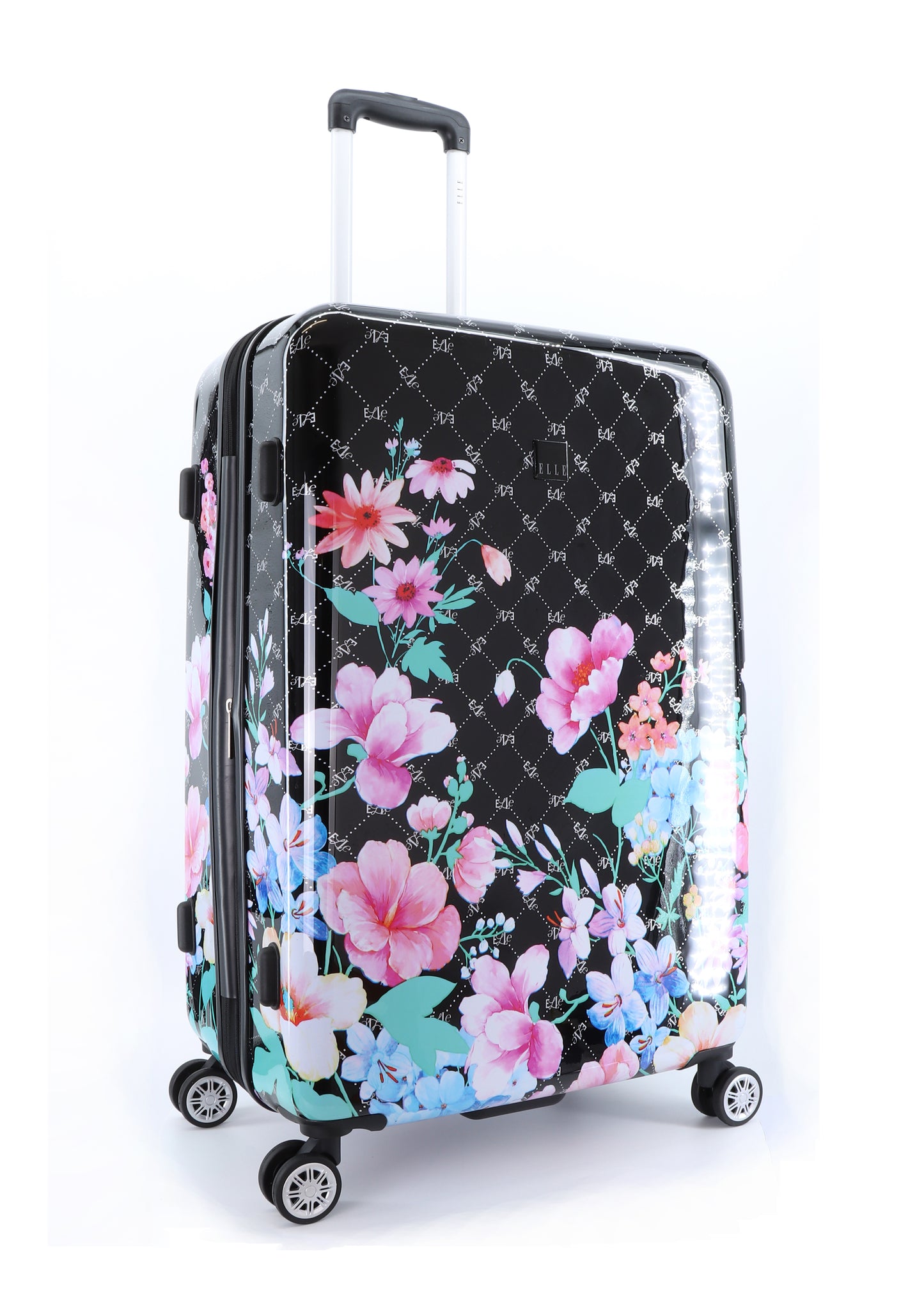 ELLE Bouquet L - Voorkant Zwart hard reiskoffer | luggage4u.be
