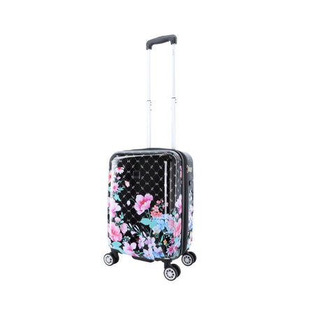 ELLE Handbagage Harde Koffer / Trolley / Reiskoffer - 55x35x25 cm – Bouquet - Zwart