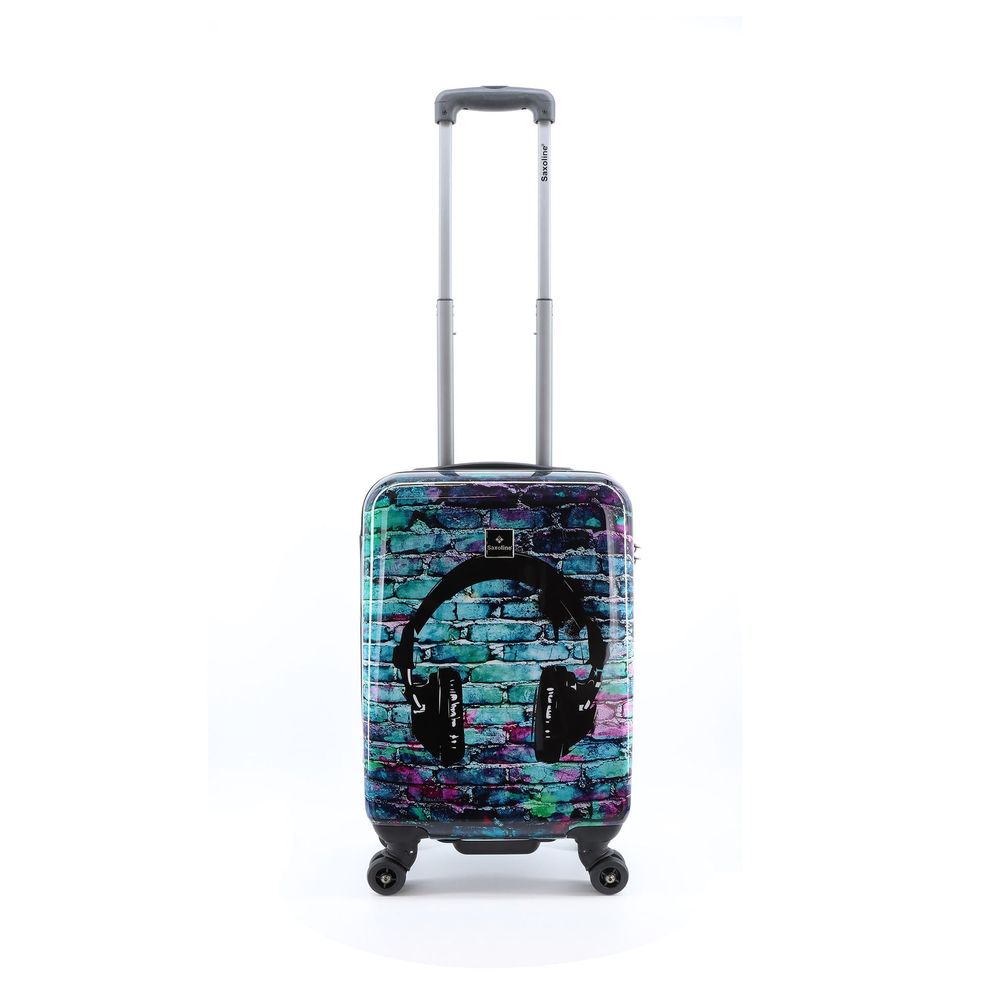Saxoline harde handbagage met Headphone print.
