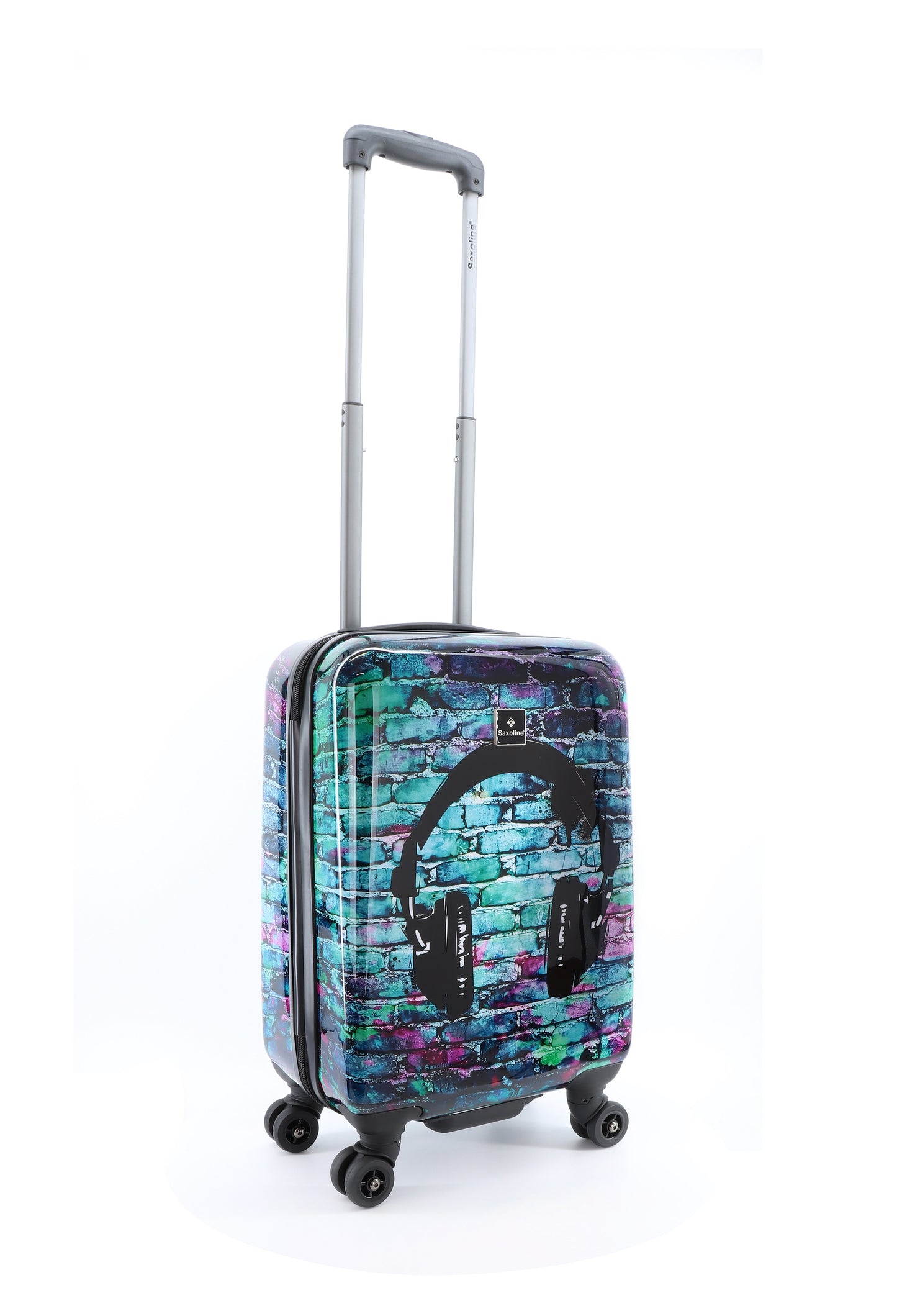 Valise rigide pour bagage à main Saxoline / Trolley / Valise de voyage - 55 cm (Petite) - Impression casque