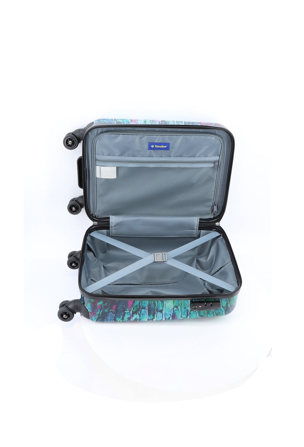 Saxoline harde handbagage met Headphone print.