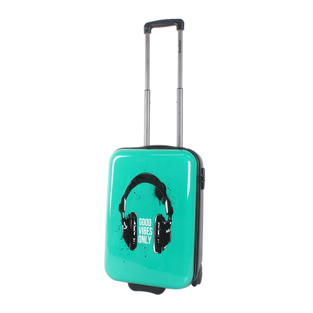 Saxoline Handbagage Harde Koffer / Trolley / Reiskoffer - 55cm (Small) - Headphone Print