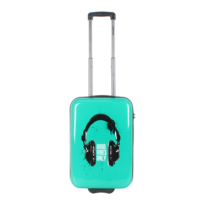 Valise rigide pour bagage à main Saxoline / Trolley / Valise de voyage - 55 cm (Petite) - Impression casque