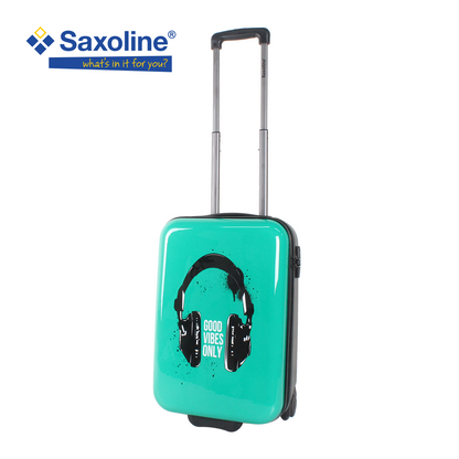 Saxoline Handbagage Harde Koffer / Trolley / Reiskoffer - 55cm (Small) - Headphone Print