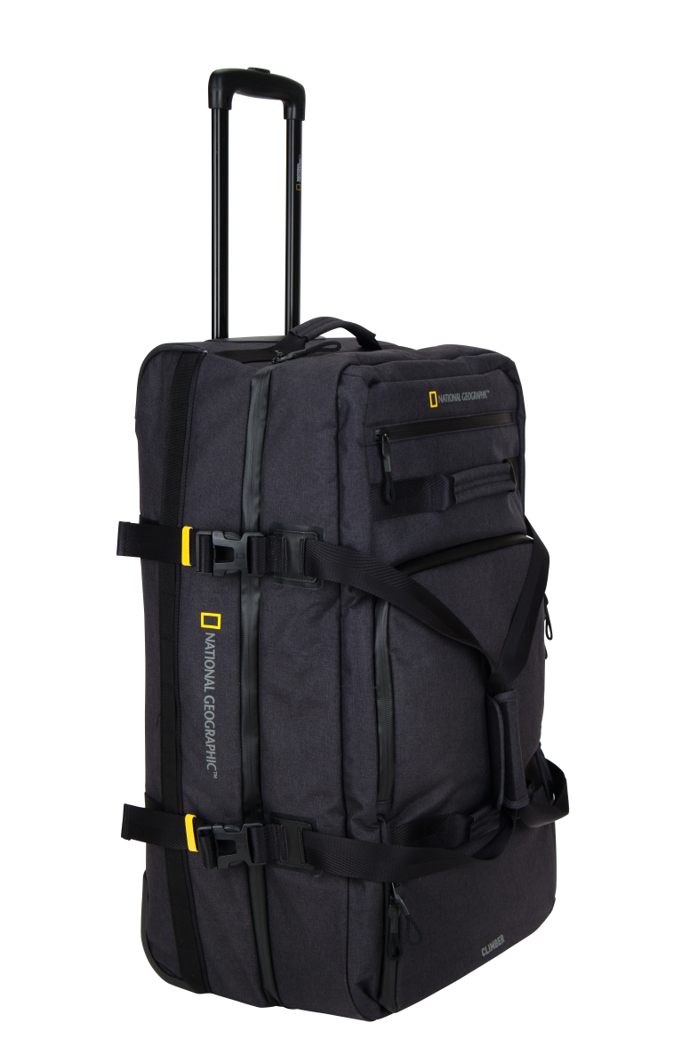 National Geographic Expedition - Zijkant Outdoor dubbeldekker wieltas Zwart | luggage4u.be