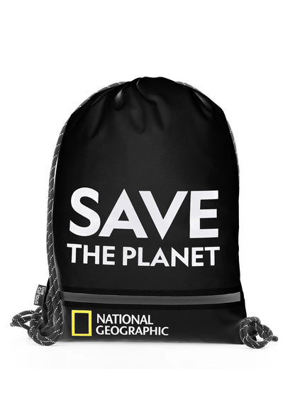 National Geographic Gymtas / Rugzakje Lichtgewicht - 0 -10 Liter - Save The Planet - Vegan - Zwart