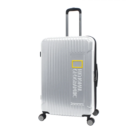 National Geographic Harde Koffer / Trolley / Reiskoffer - 77 cm (Large) - Canyon - Zilver