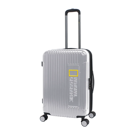 National Geographic Harde Koffer / Trolley / Reiskoffer - 67 cm (Medium) - Canyon - Zilver
