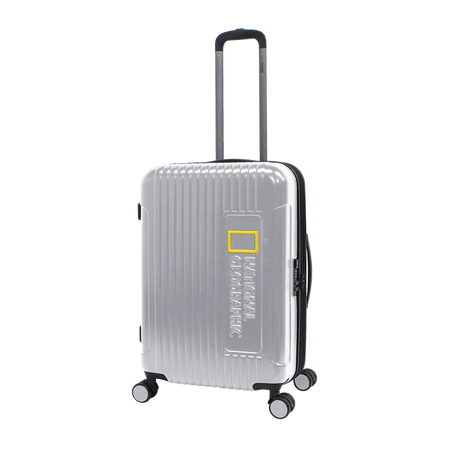 National Geographic Harde Koffer / Trolley / Reiskoffer - 67 cm (Medium) - Canyon - Zilver