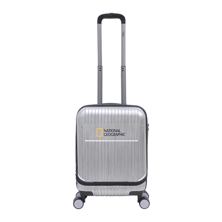 National Geographic Harde Koffer / Trolley / Reiskoffer - 55 cm (Small) - Transit - met laptop compartiment - Zilver