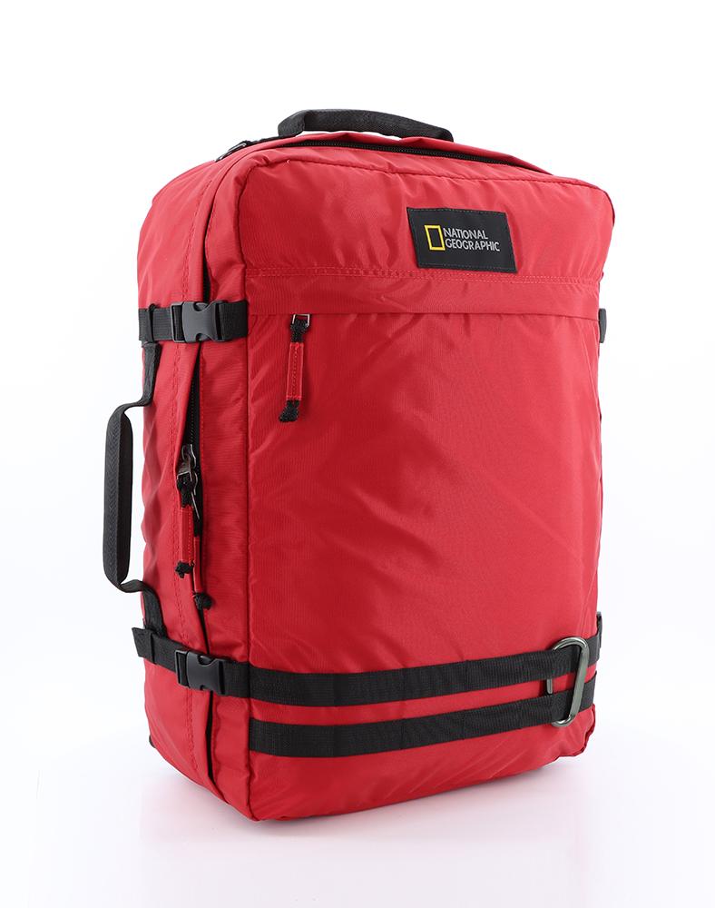 National Geographic 3 in 1 Handbagage Rugzak / Laptop Rugzak / Reistas / Weekendtas - Hybrid – 32 Liter (M) - Rood
