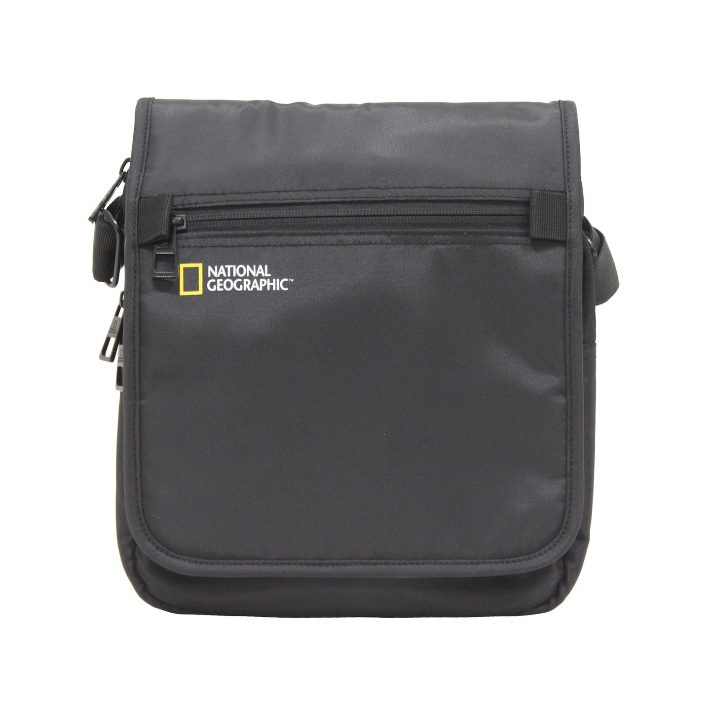 National Geographic Transform - Voorkant Zwart schoudertas met flap | luggage4u.be
