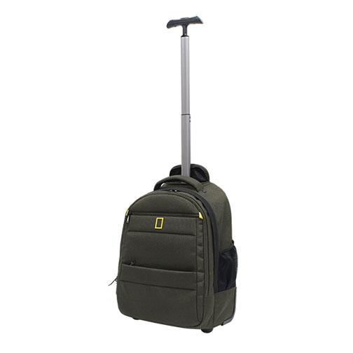 National Geographic Passage - Voorkant Trolley rugzak Khaki wieltas | luggage4u.be