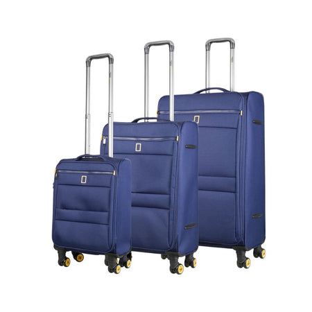 National Geographic Zachte Kofferset 3-Delig / Reiskofferset / Trolleyset - Passage - Blauw
