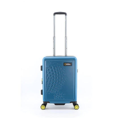Ensemble de valises rigides National Geographic 3 pièces/ensemble de valises de voyage/ensemble de chariots - Globe - Bleu