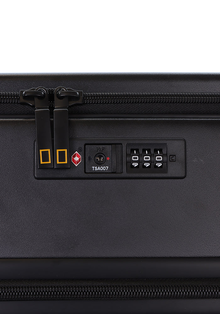 National Geographic Lodge S - TSA-Slot Aanzicht Zwart hard reiskoffer | luggage4u.be