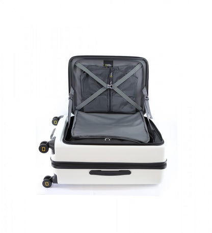 National Geographic Expandable Hard Case / Trolley / Travel Case - 67,8 cm (Moyen) - Lodge - Blanc