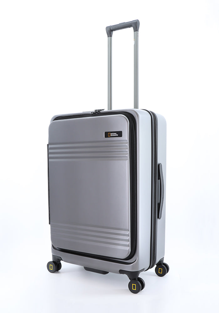 National Geographic Lodge M - Voorkant Zilver hard reiskoffer | luggage4u.be