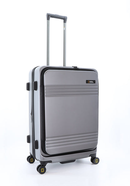 National Geographic Lodge M - Voorkant Zilver hard reiskoffer | luggage4u.be